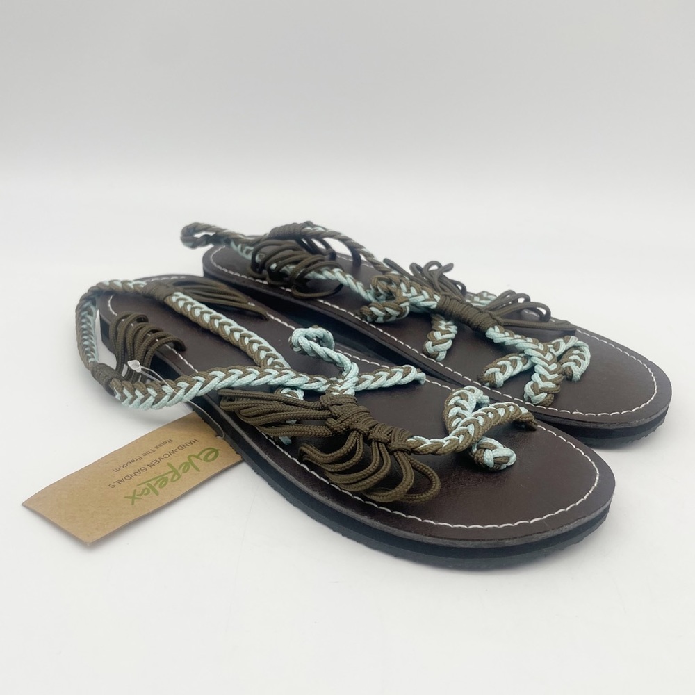 Everelax rope hand braided flat sandals woven. Size 9